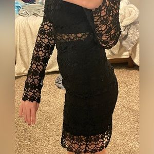 Black long sleeve lace dress from ANGL
